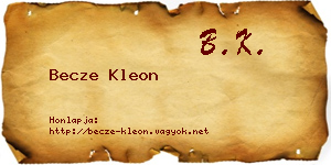 Becze Kleon névjegykártya